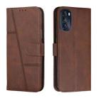 For Motorola Moto G 5G 2022 Stitching Calf Texture Buckle Leather Phone Case(Brown) - 1