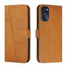 For Motorola Moto G 5G 2022 Stitching Calf Texture Buckle Leather Phone Case(Yellow) - 1