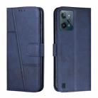 For OPPO Realme C31 4G Stitching Calf Texture Buckle Leather Phone Case(Blue) - 1