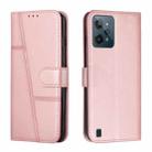 For OPPO Realme C31 4G Stitching Calf Texture Buckle Leather Phone Case(Rose Gold) - 1