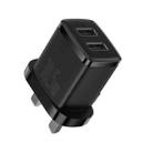 Baseus 10.5W Dual USB Travel Charger, UK Plug(Black) - 1