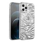 Wave Electroplating TPU Phone Case For iPhone 12 Pro(Matte Silver) - 1