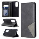 For Huawei P40 Rhombus Texture Horizontal Flip Magnetic Leather Case with Holder & Card Slots & Wallet(Black) - 1