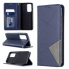 For Huawei P40 Rhombus Texture Horizontal Flip Magnetic Leather Case with Holder & Card Slots & Wallet(Blue) - 1