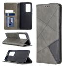 For Huawei P40 Pro Rhombus Texture Horizontal Flip Magnetic Leather Case with Holder & Card Slots & Wallet(Grey) - 1