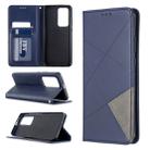 For Huawei P40 Pro Rhombus Texture Horizontal Flip Magnetic Leather Case with Holder & Card Slots & Wallet(Blue) - 1