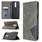 For Xiaomi Redmi K30 Rhombus Texture Horizontal Flip Magnetic Leather Case with Holder & Card Slots & Wallet(Grey) - 1