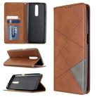 For Xiaomi Redmi K30 Rhombus Texture Horizontal Flip Magnetic Leather Case with Holder & Card Slots & Wallet(Brown) - 1