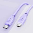 USAMS US-SJ567 Type-C/USB-C to Type-C/USB-C PD 100W Fast Charing Data Cable with Light, Length: 1.2m(Purple) - 1