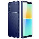 For Sony Xperia 10 IV Carbon Fiber Texture Shockproof TPU Phone Case(Blue) - 1