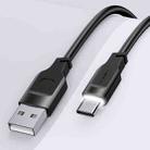 USAMS US-SJ568 6A Type-C / USB-C Fast Charing Data Cable with Light, Length: 1.2m(Black) - 1