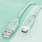 USAMS US-SJ568 6A Type-C / USB-C Fast Charing Data Cable with Light, Length: 1.2m(Green) - 1