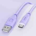 USAMS US-SJ568 6A Type-C / USB-C Fast Charing Data Cable with Light, Length: 1.2m(Purple) - 1