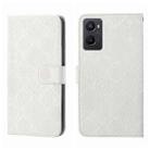 For OPPO A96 5G Ethnic Style Embossed Pattern Leather Phone Case(White) - 1