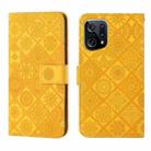 For OPPO Find X5 Pro Ethnic Style Embossed Pattern Leather Phone Case(Yellow) - 1