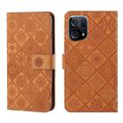 For OPPO Find X5 Pro Ethnic Style Embossed Pattern Leather Phone Case(Brown) - 1