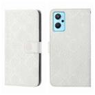 For OPPO Realme 9i Ethnic Style Embossed Pattern Leather Phone Case(White) - 1