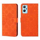 For OPPO Realme 9i Ethnic Style Embossed Pattern Leather Phone Case(Orange) - 1