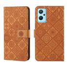 For OPPO Realme 9i Ethnic Style Embossed Pattern Leather Phone Case(Brown) - 1