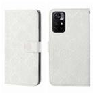 For Xiaomi Poco M4 Pro 5G Ethnic Style Embossed Pattern Leather Phone Case(White) - 1