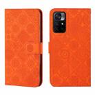 For Xiaomi Poco M4 Pro 5G Ethnic Style Embossed Pattern Leather Phone Case(Orange) - 1