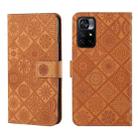 For Xiaomi Poco M4 Pro 5G Ethnic Style Embossed Pattern Leather Phone Case(Brown) - 1