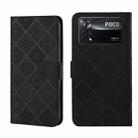 For Xiaomi Poco X4 Pro 5G Ethnic Style Embossed Pattern Leather Phone Case(Black) - 1