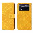 For Xiaomi Poco X4 Pro 5G Ethnic Style Embossed Pattern Leather Phone Case(Yellow) - 1