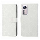 For Xiaomi 12 Lite Ethnic Style Embossed Pattern Leather Phone Case(White) - 1