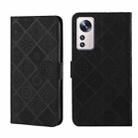 For Xiaomi 12 Lite Ethnic Style Embossed Pattern Leather Phone Case(Black) - 1