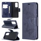 For Huawei P40 Two Butterflies Embossing Pattern Horizontal Flip Leather Case with Holder & Card Slot & Wallet & Lanyard(Dark Blue) - 1