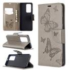 For Huawei P40 Pro Two Butterflies Embossing Pattern Horizontal Flip Leather Case with Holder & Card Slot & Wallet & Lanyard(Grey) - 1