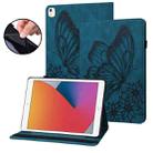 For iPad 10.2 2020 / Air 2019 Big Butterfly Embossed Smart Leather Tablet Case(Blue) - 1