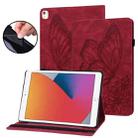 For iPad 10.2 2020 / Air 2019 Big Butterfly Embossed Smart Leather Tablet Case(Red) - 1