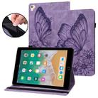 Big Butterfly Embossed Smart Leather Tablet Case For iPad Air 2 / 9.7 2018&2017(Purple) - 1
