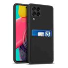 For Samsung Galaxy M53 5G Liquid Silicone Skin Feel Shockproof Phone Case with Card Slot(Black) - 1