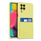 For Samsung Galaxy M53 5G Liquid Silicone Skin Feel Shockproof Phone Case with Card Slot(Yellow) - 1