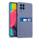 For Samsung Galaxy M53 5G Liquid Silicone Skin Feel Shockproof Phone Case with Card Slot(Lavender Grey) - 1