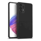 For Samsung Galaxy A53 5G Fine Hole Liquid Silicone Skin Feel Shockproof Phone Case with Card Slot(Black) - 1