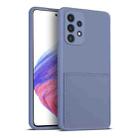 For Samsung Galaxy A53 5G Fine Hole Liquid Silicone Skin Feel Shockproof Phone Case with Card Slot(Lavender Grey) - 1