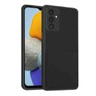 For Samsung Galaxy M23 5G Fine Hole Liquid Silicone Skin Feel Shockproof Phone Case with Card Slot(Black) - 1