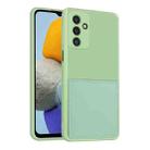 For Samsung Galaxy M23 5G Fine Hole Liquid Silicone Skin Feel Shockproof Phone Case with Card Slot(Green) - 1