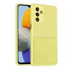 For Samsung Galaxy M23 5G Fine Hole Liquid Silicone Skin Feel Shockproof Phone Case with Card Slot(Yellow) - 1