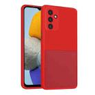 For Samsung Galaxy M23 5G Fine Hole Liquid Silicone Skin Feel Shockproof Phone Case with Card Slot(Red) - 1