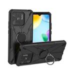 For Xiaomi Redmi 10C 4G Armor Bear Shockproof PC + TPU Phone Case with Ring(Black) - 1