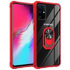 For Galaxy S20 Shockproof Transparent TPU + Acrylic Case with Ring Holder(Red) - 1