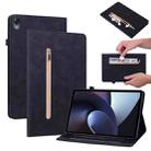 For OPPO Pad 11 Skin Feel Solid Color Zipper Leather Tablet Case(Black) - 1