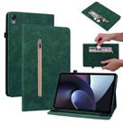 For OPPO Pad 11 Skin Feel Solid Color Zipper Leather Tablet Case(Green) - 1