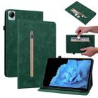 For vivo Pad 11 2022 Skin Feel Solid Color Zipper Leather Tablet Case(Green) - 1