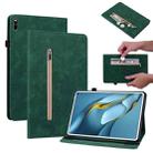 For Huawei MatePad Pro 10.8 2021 / 2018 Skin Feel Solid Color Zipper Leather Tablet Case(Green) - 1